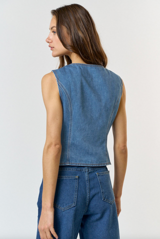 Button Denim Vest