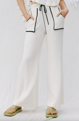 Contrast Linen Pants *final sale