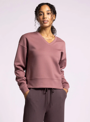 Martina V-Neck Pullover, Rose Brown