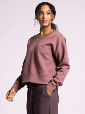 Martina V-Neck Pullover, Rose Brown