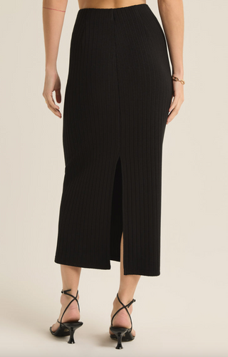 Louisa Rib Skirt, Black *final sale