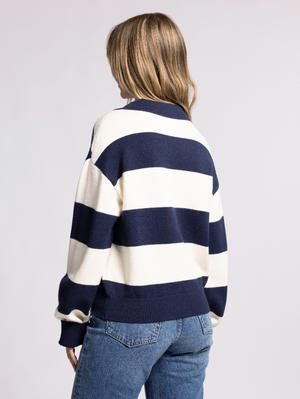 Rugby Sweater, Ivory/Navy