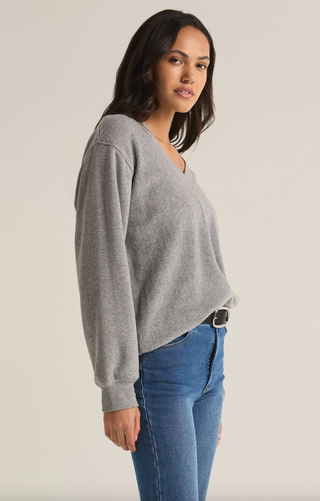 Off the Clock Cozy Sweatshirt, H Grey by Z Supply *final sale