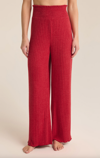 Dawn Smocked Rib Pant, Red by Z Supply