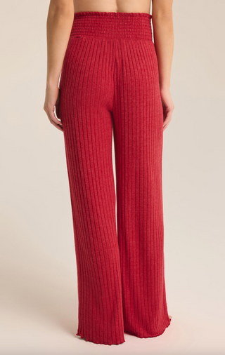 Dawn Smocked Rib Pant, Red by Z Supply