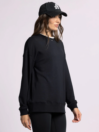 Martina Oversized Crew, Black