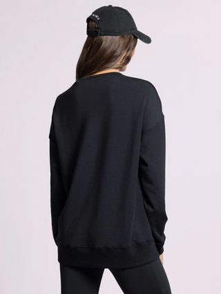 Martina Oversized Crew, Black