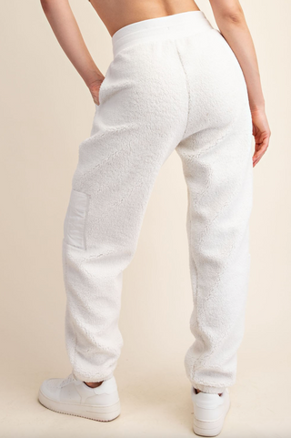 Micro Sherpa Pants, Ivory