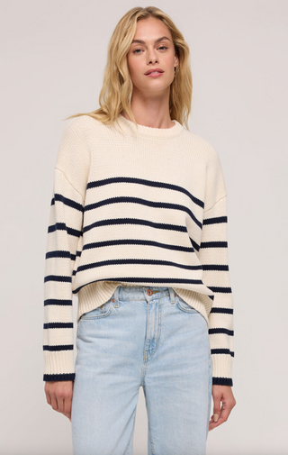 Boyfriend Stripe Sweater, Salt by Z Supply