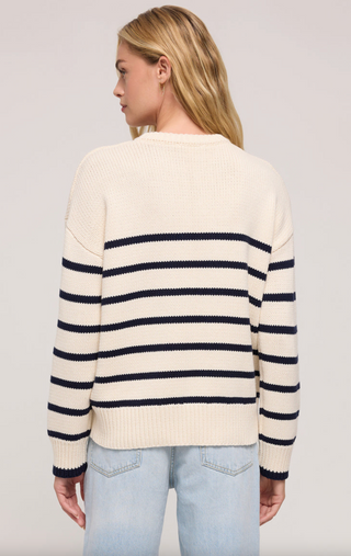 Boyfriend Stripe Sweater, Salt by Z Supply