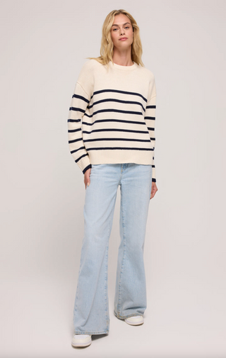 Boyfriend Stripe Sweater, Salt by Z Supply