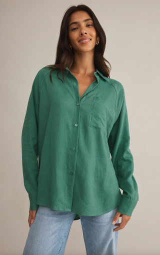 The Perfect Linen Top, Botanical Green by Z Supply