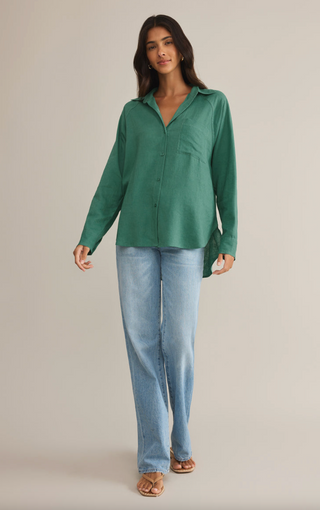 The Perfect Linen Top, Botanical Green by Z Supply