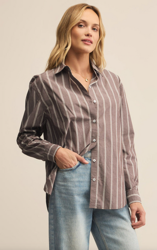 Seaport Striped Poplin Button Up by Z Supply
