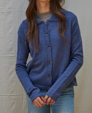 Button Cardigan, Blue