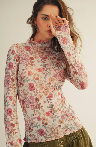 Mesh Floral Top