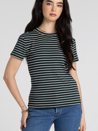 Annie Tee, Pine Cream Stripe - The Red Thread Boutique