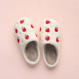 Fuzzy Slippers - Strawberries