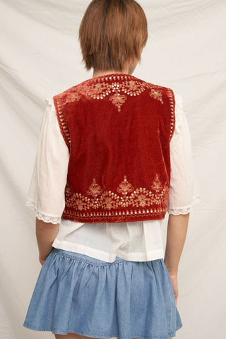 Embroidered Sequin Velvet Vest *final sale