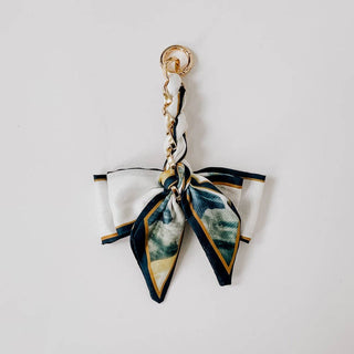 Charmed By Satin Bag Charms: Navy/Green/Yellow Painting