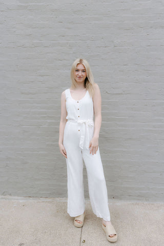 Adler Linen Jumpsuit, White by Z Supply *final sale - The Red Thread Boutique