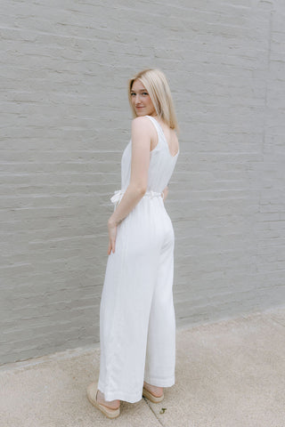 Adler Linen Jumpsuit, White by Z Supply *final sale - The Red Thread Boutique
