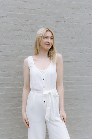 Adler Linen Jumpsuit, White by Z Supply *final sale - The Red Thread Boutique