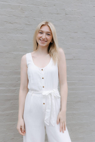 Adler Linen Jumpsuit, White by Z Supply *final sale - The Red Thread Boutique