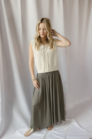 Alba Knit Tank, Ivory - The Red Thread Boutique