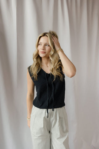 Alba Knit Tank, Navy - The Red Thread Boutique