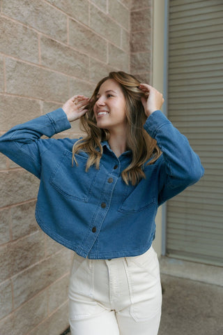 All Day Cropped Knit Denim Jacket, Vtg Indigo by Z Supply *final sale - The Red Thread Boutique