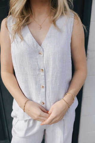 Anastasia Vest, White Oak *final sale* - The Red Thread Boutique