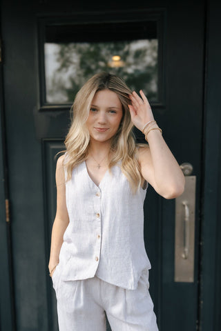 Anastasia Vest, White Oak *final sale* - The Red Thread Boutique