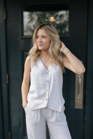 Anastasia Vest, White Oak *final sale* - The Red Thread Boutique