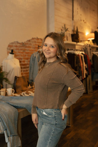 Angel Mini Thermal Top, Suede by Z Supply *final sale* - The Red Thread Boutique