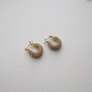 Aria Pave Hoops - The Red Thread Boutique