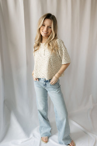 Arlo Floral Henley Tee - The Red Thread Boutique