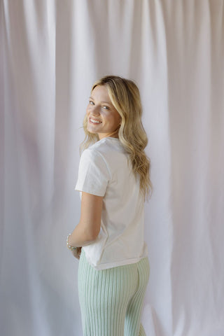 Asher 100% Cotton Classic Tee, White - The Red Thread Boutique