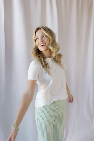 Asher 100% Cotton Classic Tee, White - The Red Thread Boutique