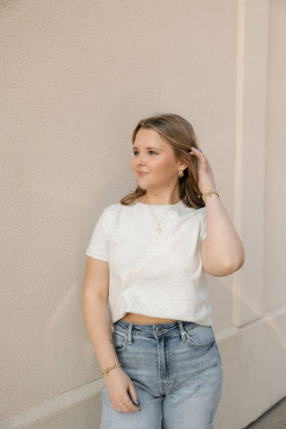 Asher Tee, Lt Gray Heather - The Red Thread Boutique