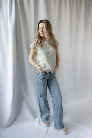 Atlas Raw Hem Cardigan, H Gray - The Red Thread Boutique