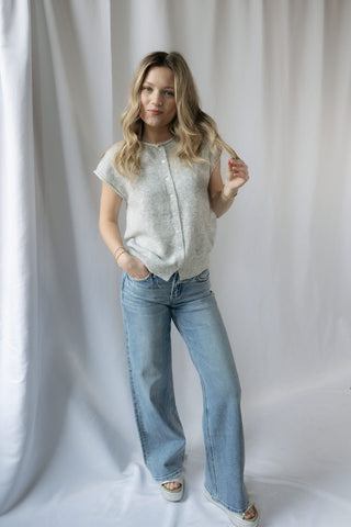 Atlas Raw Hem Cardigan, H Gray - The Red Thread Boutique