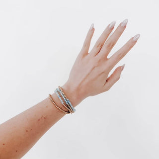 Avary Glass and Metallic Bead Bracelet: Pink - The Red Thread Boutique