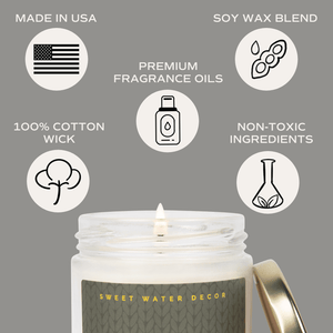 Warm and Cozy 9 oz Soy Candle (Gold Foil)