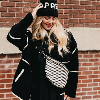 Westlyn Woven Bum Bag, Checkered Blush