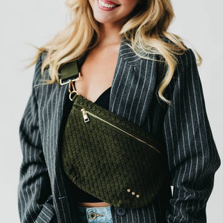 Suede Westlyn Woven Bum Bag, Suede Primrose