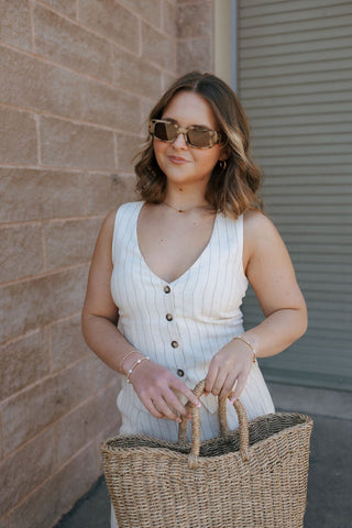 Belfort Pinstripe Vest, Flax by Z Supply *final sale - The Red Thread Boutique