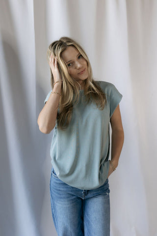 Bella Tee, Mineral Blue - The Red Thread Boutique
