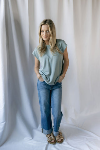 Bella Tee, Mineral Blue - The Red Thread Boutique
