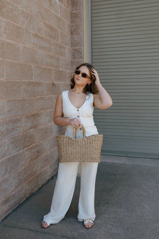 Bennet Pinstripe Pants, Flax by Z Supply *final sale - The Red Thread Boutique